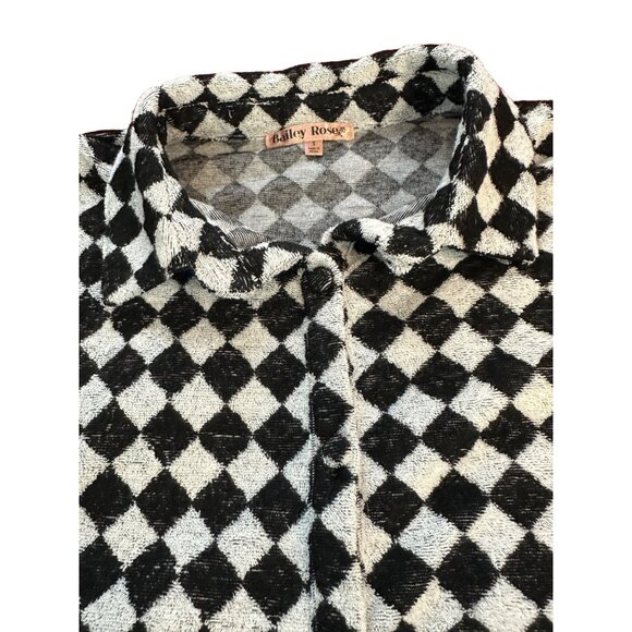 Bailey Rose Black and White Checkered Terry Short Set Size Small - Picture 6 of 10